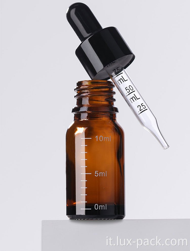 Bottiglia di vetro ad olio essenziale a vite a vite nera da 100 ml